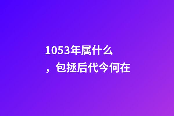 1053年属什么，包拯后代今何在-第1张-观点-玄机派