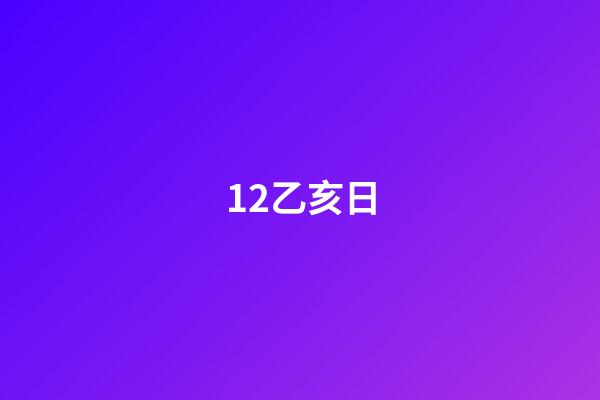 12.乙亥日