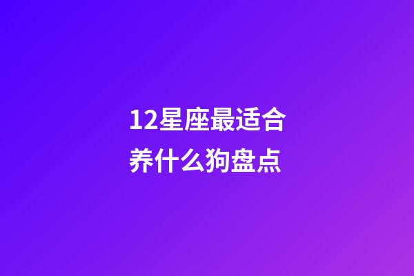 12星座最适合养什么狗盘点-第1张-星座运势-玄机派