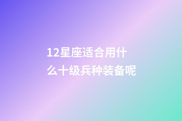 12星座适合用什么十级兵种装备呢