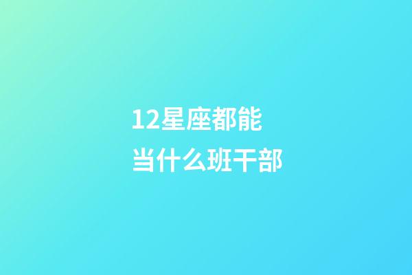 12星座都能当什么班干部-第1张-星座运势-玄机派