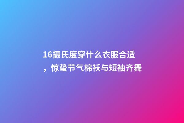 16摄氏度穿什么衣服合适，惊蛰节气棉袄与短袖齐舞-第1张-观点-玄机派