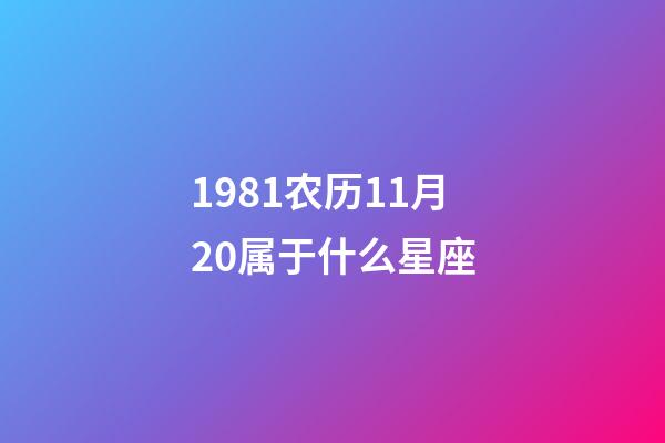 1981农历11月20属于什么星座-第1张-星座运势-玄机派