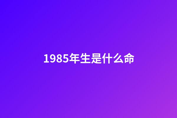 1985年生是什么命