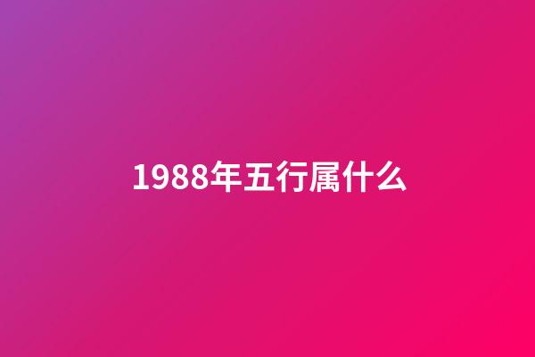 1988年五行属什么