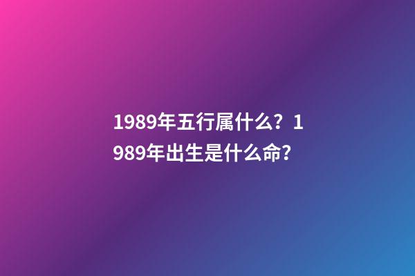 1989年五行属什么？1989年出生是什么命？