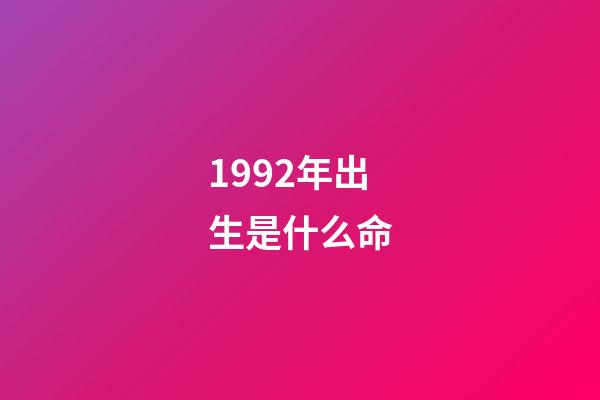 1992年出生是什么命