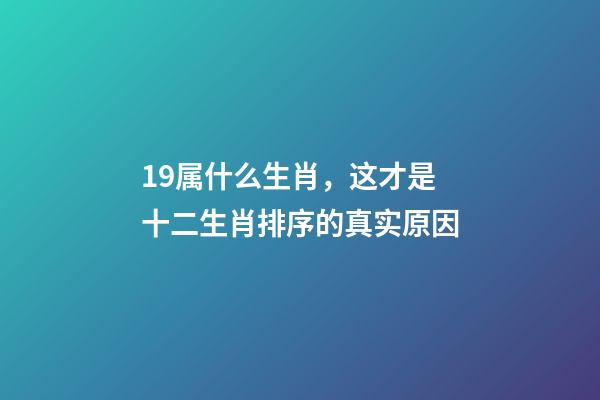 19属什么生肖，这才是十二生肖排序的真实原因-第1张-观点-玄机派