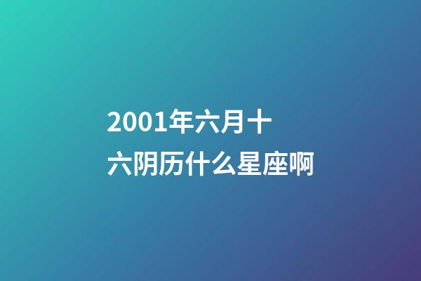 2001年六月十六阴历什么星座啊