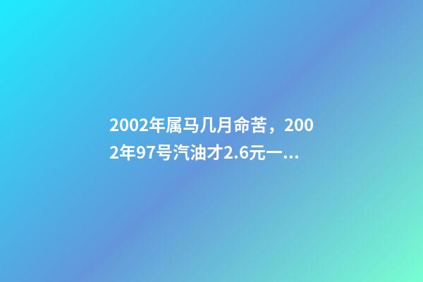 2002年属马几月命苦，2002年97号汽油才2.6元一升-第1张-观点-玄机派