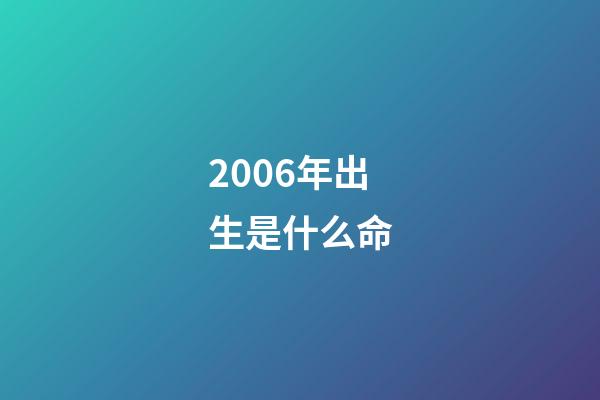 2006年出生是什么命