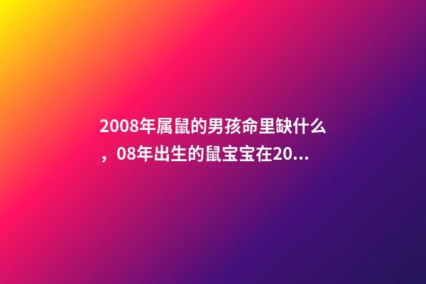 2008年属鼠的男孩命里缺什么，08年出生的鼠宝宝在2018年-第1张-观点-玄机派