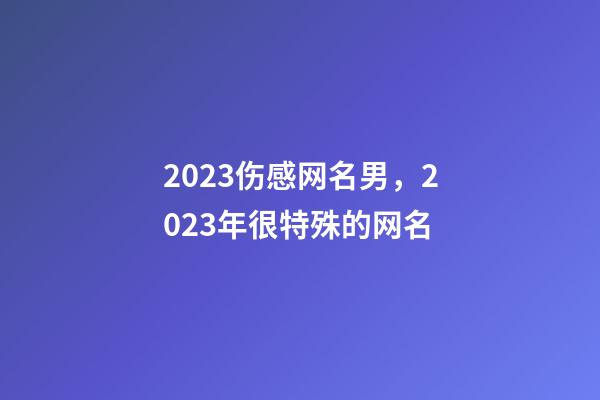 2023伤感网名男，2023年很特殊的网名-第1张-观点-玄机派