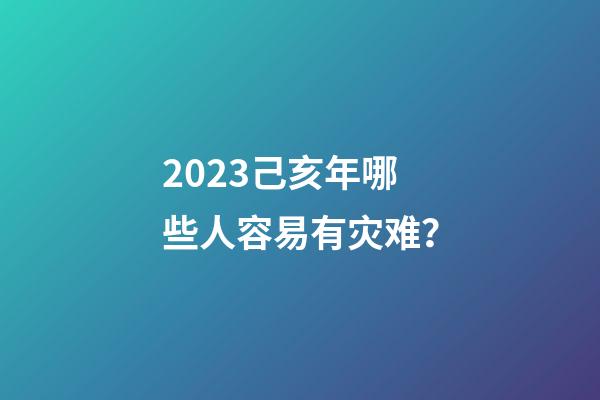 2023己亥年哪些人容易有灾难？