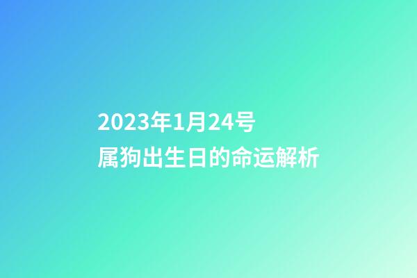 2023年1月24号属狗出生日的命运解析