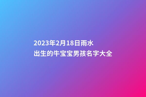 2023年2月18日雨水出生的牛宝宝男孩名字大全