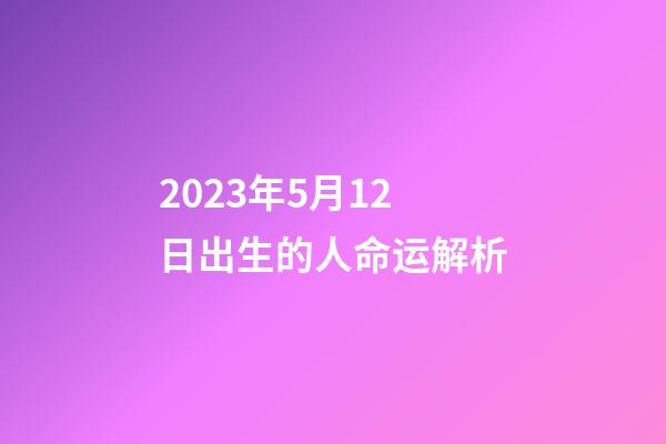 2023年5月12日出生的人命运解析