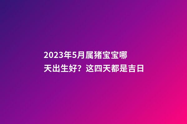 2023年5月属猪宝宝哪天出生好？这四天都是吉日