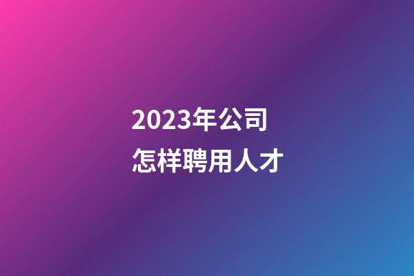 2023年公司怎样聘用人才