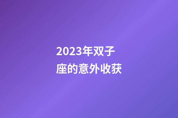 2023年双子座的意外收获-第1张-星座运势-玄机派