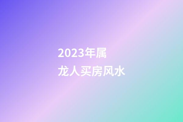 2023年属龙人买房风水