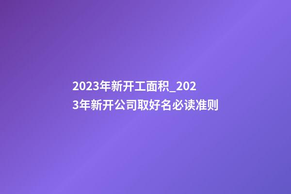 2023年新开工面积_2023年新开公司取好名必读准则-第1张-公司起名-玄机派