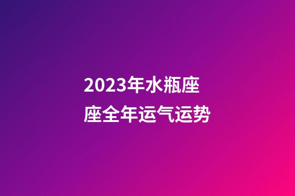 2023年水瓶座座全年运气运势-第1张-星座运势-玄机派