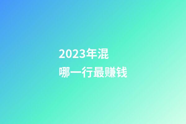 2023年混哪一行最赚钱