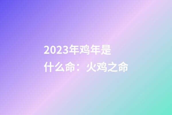 2023年鸡年是什么命：火鸡之命