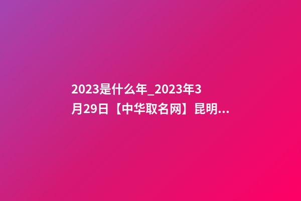 2023是什么年_2023年3月29日【中华取名网】昆明XXX有限公司签约-第1张-公司起名-玄机派