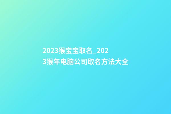 2023猴宝宝取名_2023猴年电脑公司取名方法大全-第1张-公司起名-玄机派