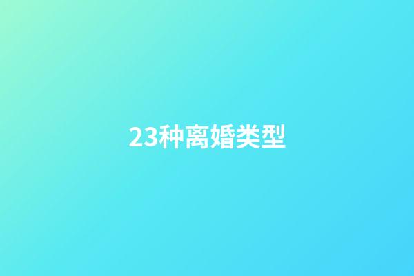 23种离婚类型