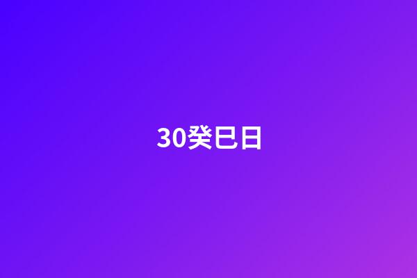 30.癸巳日