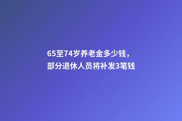 65至74岁养老金多少钱，部分退休人员将补发3笔钱-第1张-观点-玄机派