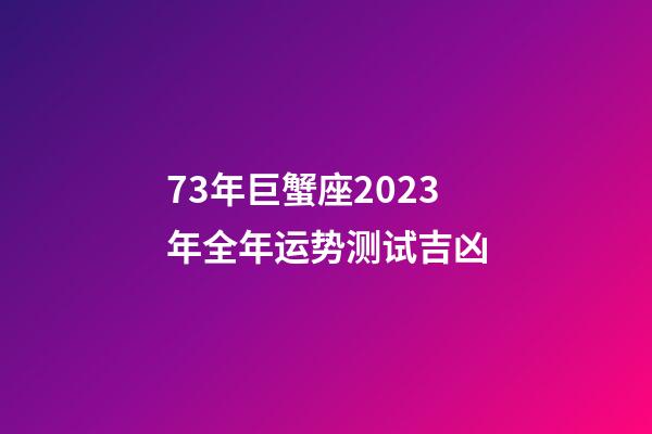 73年巨蟹座2023年全年运势测试吉凶-第1张-星座运势-玄机派