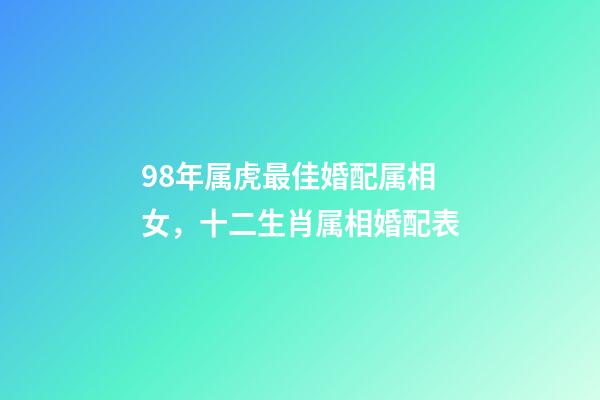 98年属虎最佳婚配属相女，十二生肖属相婚配表(含具体年份)-第1张-观点-玄机派