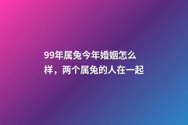 99年属兔今年婚姻怎么样，两个属兔的人在一起-第1张-观点-玄机派