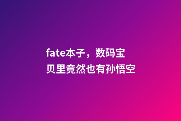 fate本子，数码宝贝里竟然也有孙悟空-第1张-观点-玄机派