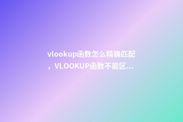 vlookup函数怎么精确匹配，VLOOKUP函数不能区分大小写-第1张-观点-玄机派