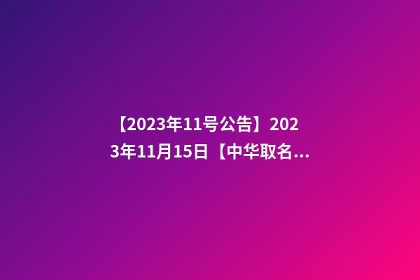 【2023年11号公告】2023年11月15日【中华取名网】兰州市XXX国际项目管理有限公司签约-第1张-公司起名-玄机派