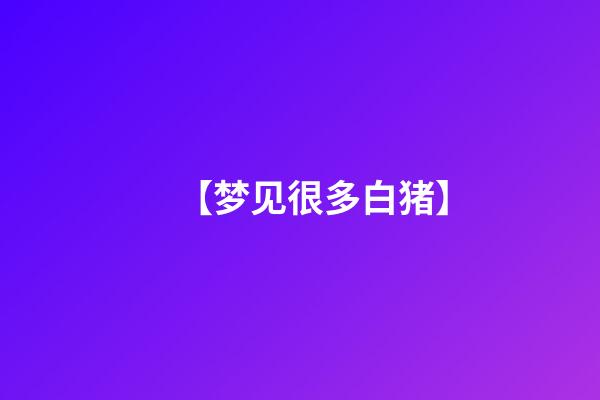 【梦见很多白猪】