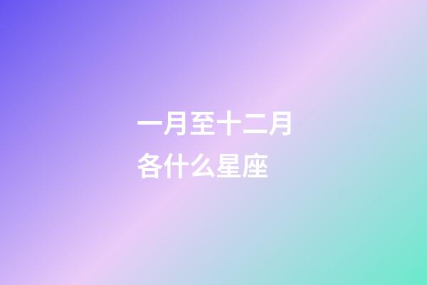 一月至十二月各什么星座-第1张-星座运势-玄机派