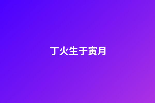 丁火生于寅月