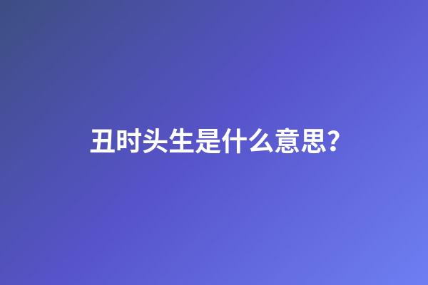 丑时头生是什么意思？