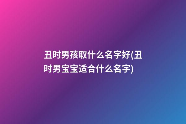 丑时男孩取什么名字好(丑时男宝宝适合什么名字)