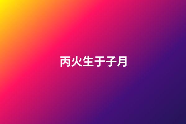 丙火生于子月