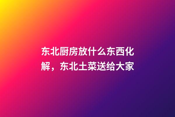 东北厨房放什么东西化解，东北土菜送给大家-第1张-观点-玄机派