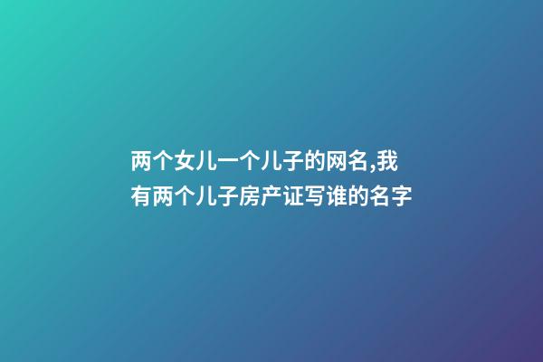 两个女儿一个儿子的网名,我有两个儿子房产证写谁的名字