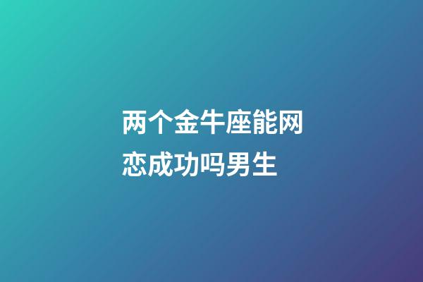 两个金牛座能网恋成功吗男生