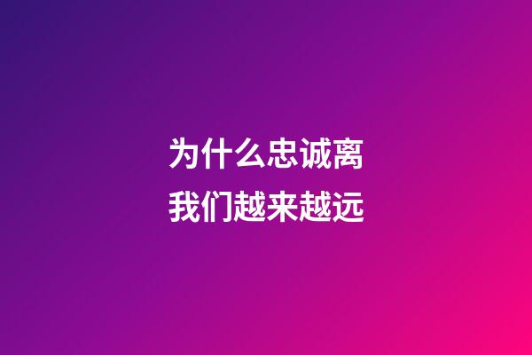 为什么忠诚离我们越来越远